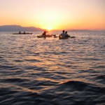 Coucher de soleil sur l'eau, l'une des nombreuses prestations de la base nautique